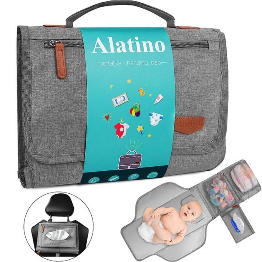 Baby Portable Diaper Changing Pad,Detachable Travel Changing Pad with BabyWipes